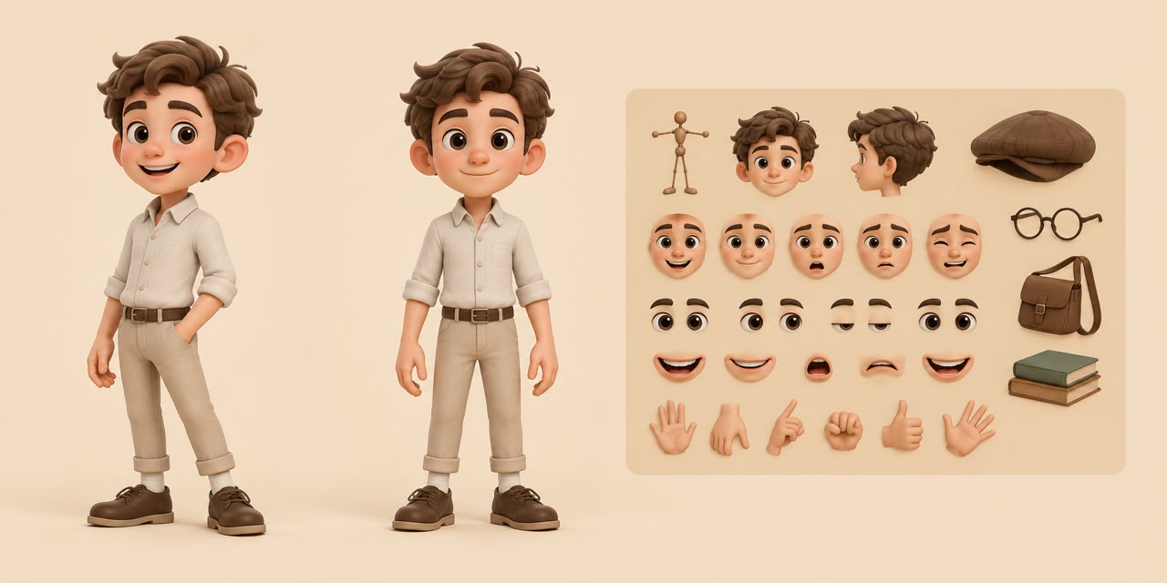Designed character and illustration assets
