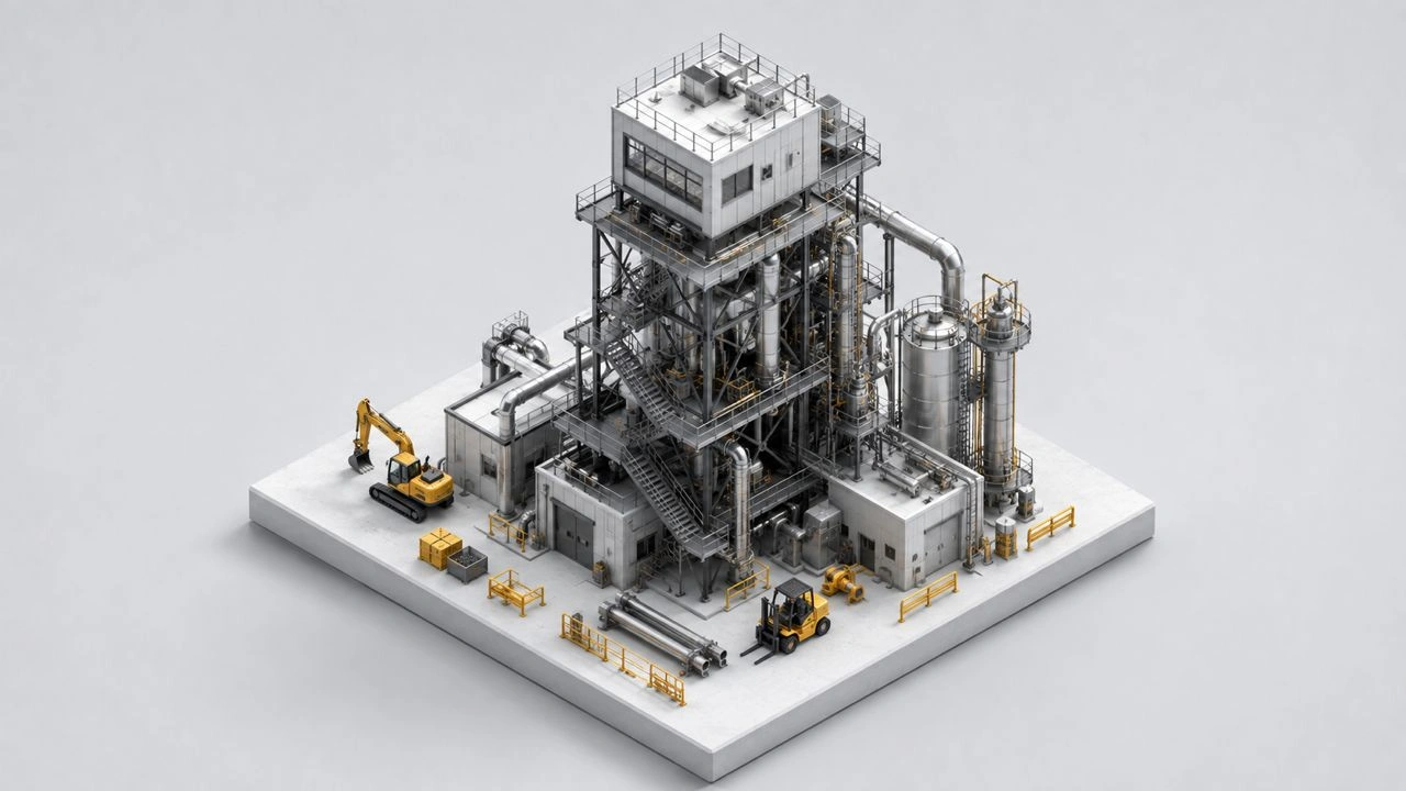 Isometric 3D industrial environment